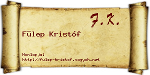 Fülep Kristóf névjegykártya